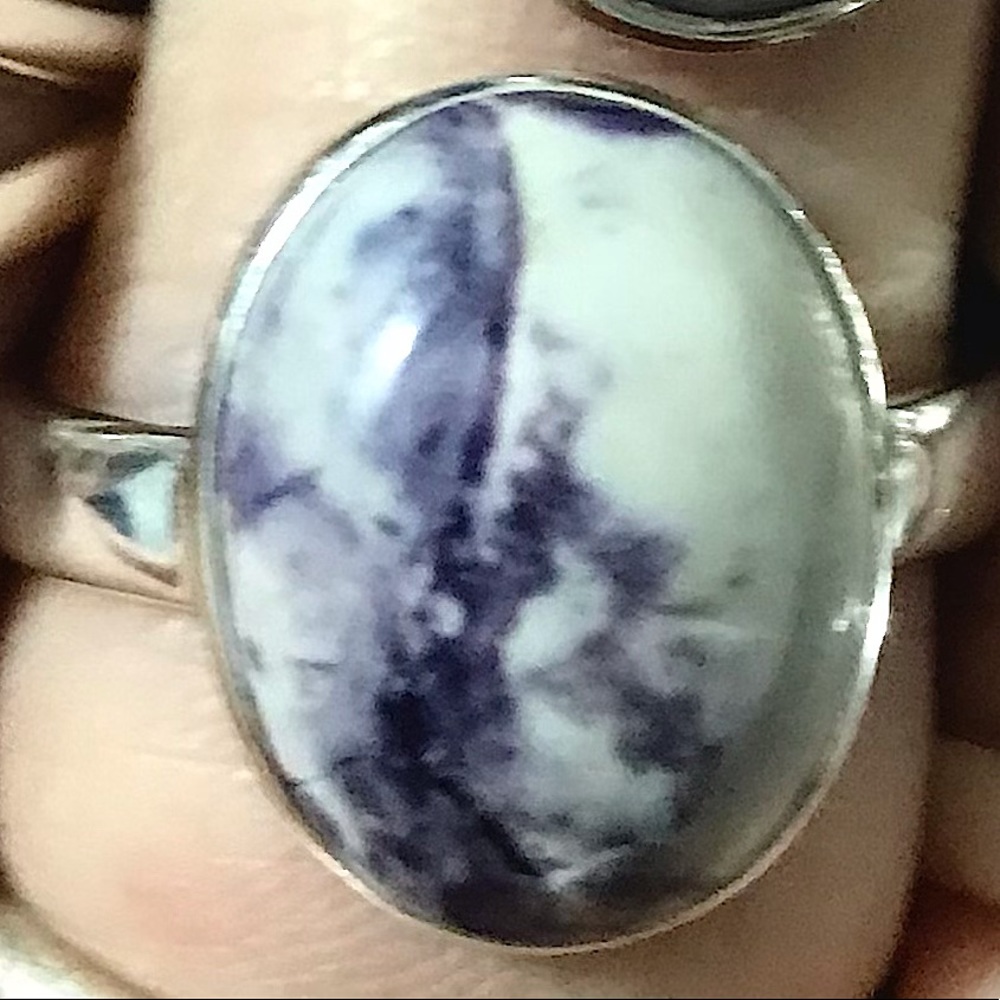 New Sterling Silver Purple Mexican Morado Violet Flame Opal Ring Size 9-9.25 Gem